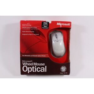 Microsoft Wheel Mouse Optical Vintage Mouse: PC/MAC USB PS2 (New - Open Box)
